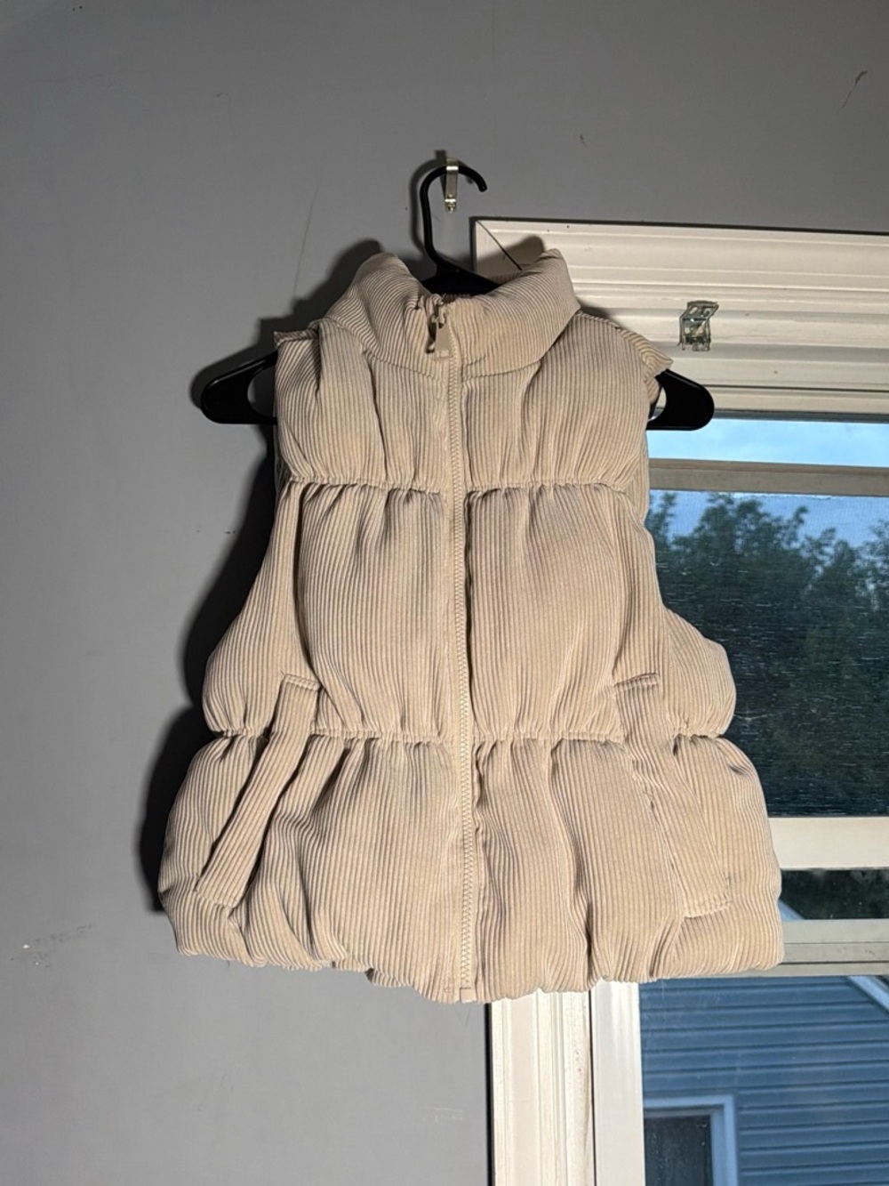 Ci Sono Cream Corduroy Puffer Vest
